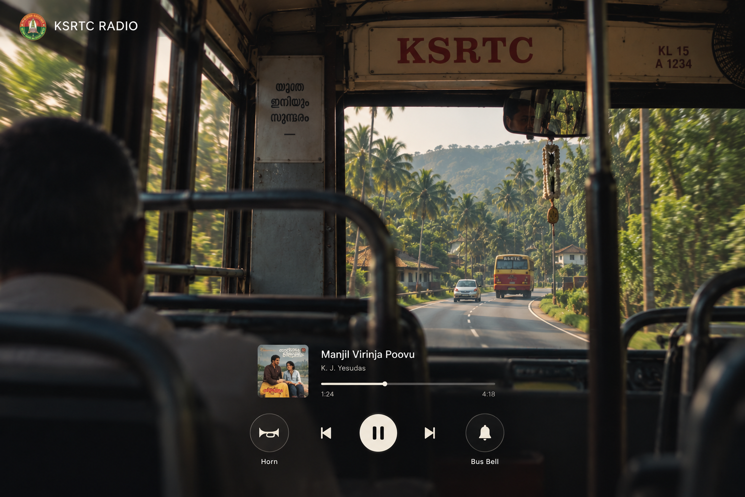 KSRTC bus travelling through Kerala
